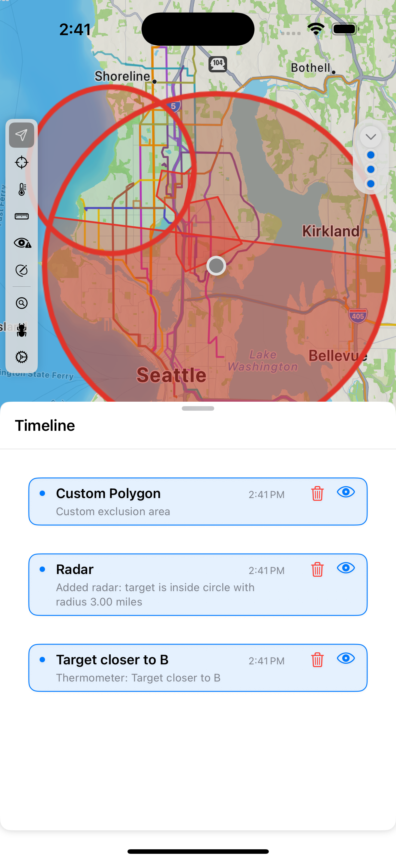 Timeline history screenshot